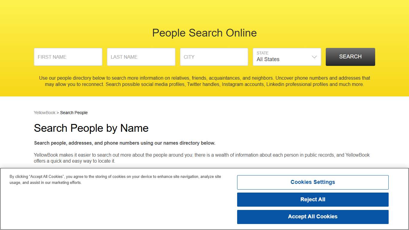 People Search Online - People Lookup YellowBook